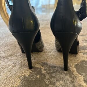 Elegant Black and Silver High Heels